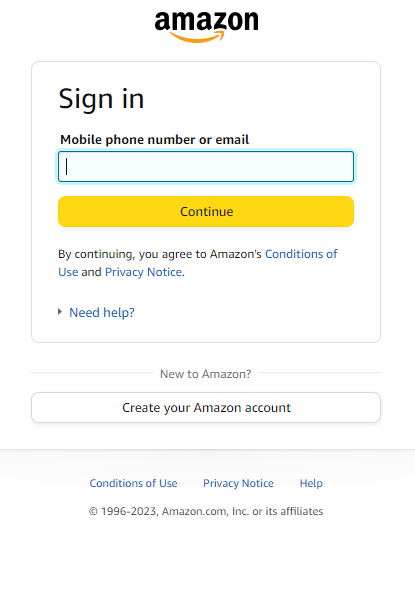 create amazon account without phone number
