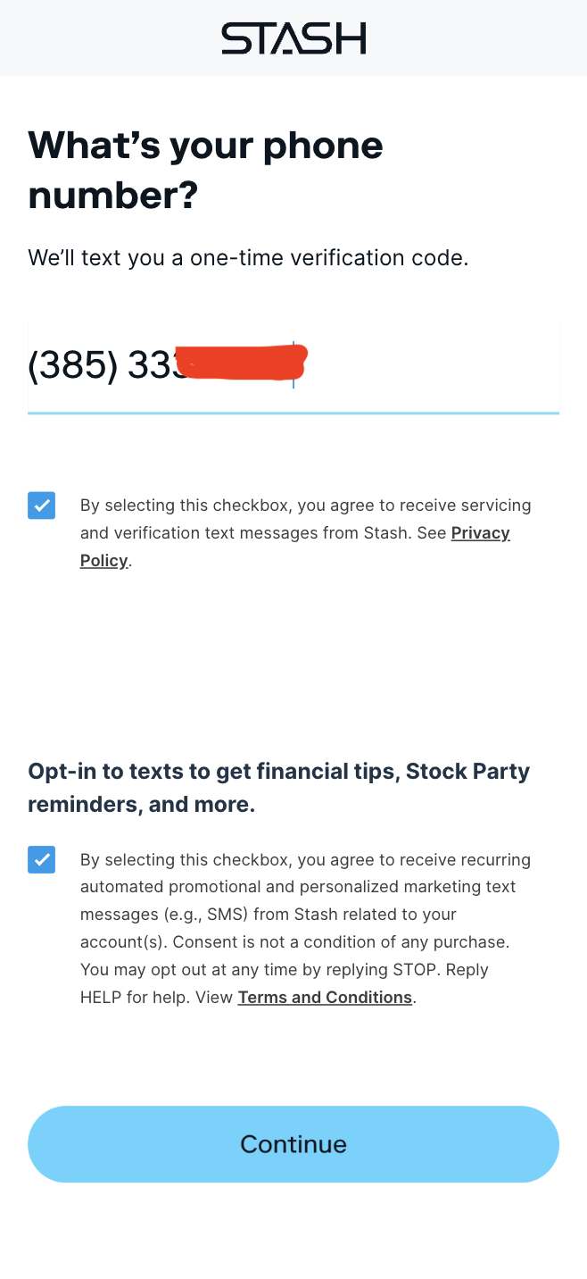 stash verification code