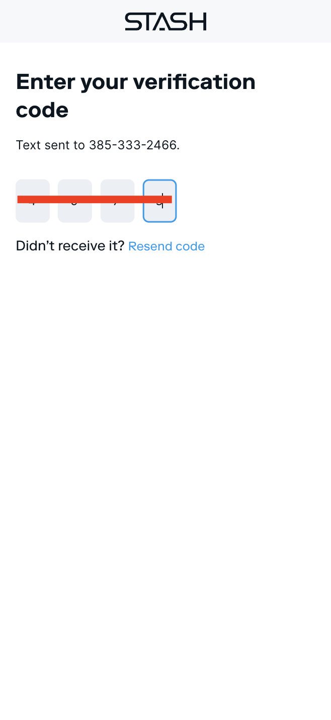 stash verification code
