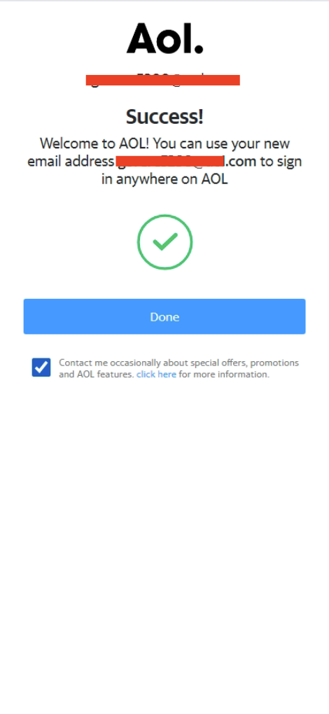 aol mail sign up without phone number